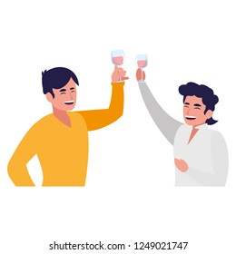cartoon happy men 