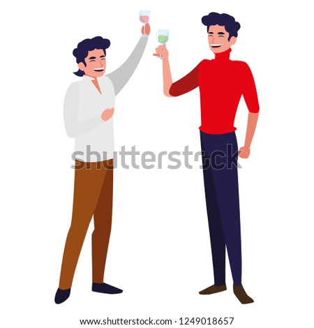 cartoon happy men 