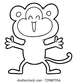 cartoon happy monkey