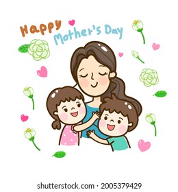 Cartoon Happy mother's day vector.