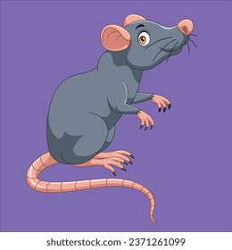 Cartoon happy mouse character design illustration