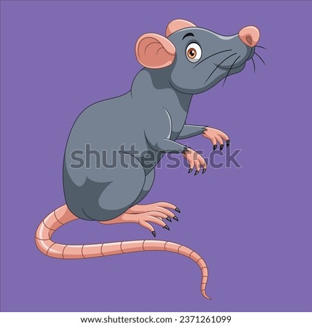 Cartoon happy mouse character design illustration