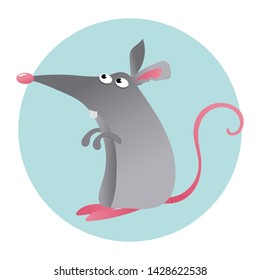 Cartoon happy mouse illustration eps10