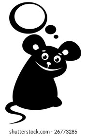Cartoon  happy mouse isolated on a white background.