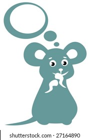 Cartoon  happy mouse isolated on a white background.