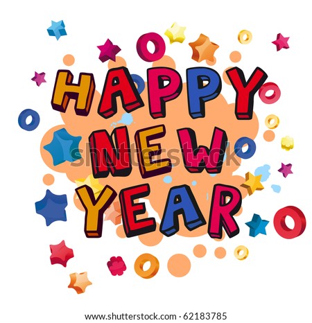 Cartoon Happy New Year เวกเตอร์สต็อก (ปลอดค่าลิขสิทธิ์) 62183785 - Shutterstock