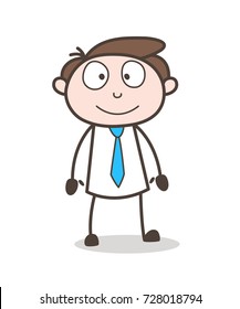 cartoon happy officer standing pose