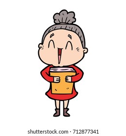anciana feliz de caricatura
