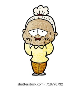 anciana feliz de caricatura
