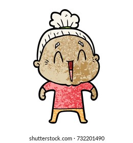 anciana feliz de caricatura