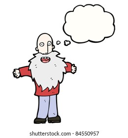 cartoon happy old man with beard