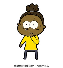 cartoon happy old woman