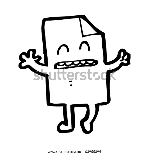 Cartoon Happy Paper Character Stock Vector (Royalty Free) 103955894