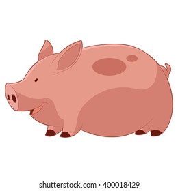 Cartoon Happy  Pig