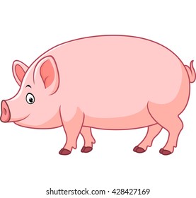 Cartoon happy pig