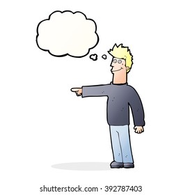 Cartoon-Happy-Zeiger-Mann mit Sprachblase