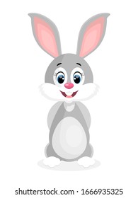 Cartoon happy rabbit isolated on white background
