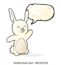 Cartoon-Hase mit Sprachblase