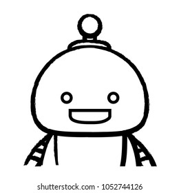 cartoon happy robot icon