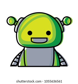 cartoon happy robot icon