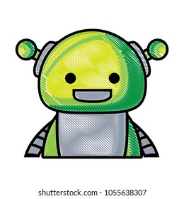 cartoon happy robot icon