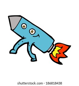 cartoon happy rocket