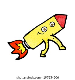 cartoon happy rocket