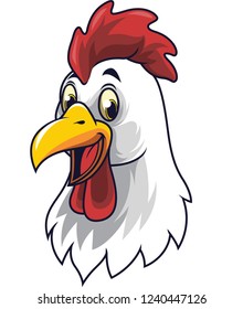 Cartoon happy rooster smiling