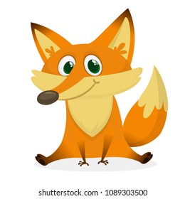 Cartoon happy and sad fox. Vector clip art illustration with simple gradients. 