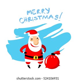 Cartoon happy Santa Claus vector  isolated on white background. Design elements for greeting cards and flyers. Christmas characters.