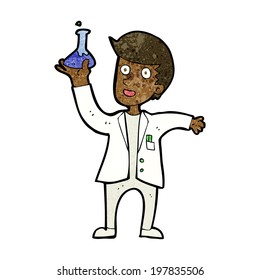 cartoon happy scientist