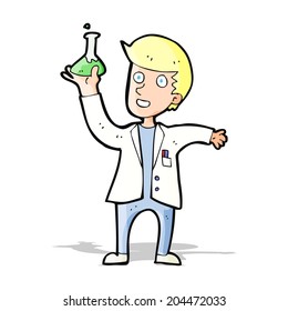 cartoon happy scientist