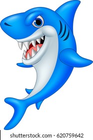 Cartoon happy shark 