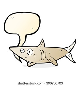 Cartoon-Happy-Hai mit Sprachblase
