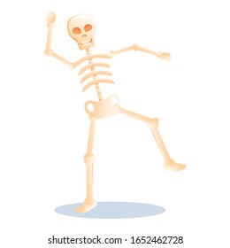   Cartoon of happy skeleton vector icon for web design isolated on white background