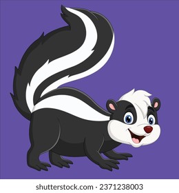 Cartoon happy skunk vector design illustration