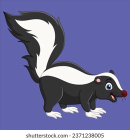 Cartoon happy skunk vector design illustration