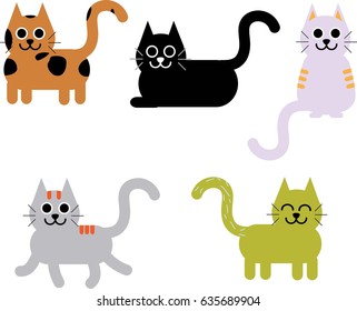 Cartoon happy smile cat vector illustrator design