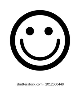 Cartoon happy smile face emoticon icon in flat style