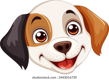 Caricatura de un cachorro feliz y sonriente