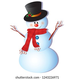 Cartoon Happy Snowman 