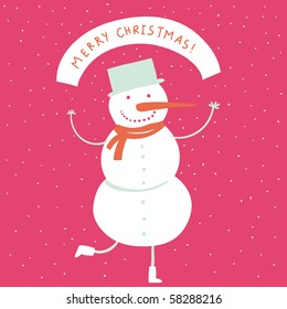 Cartoon happy snowman