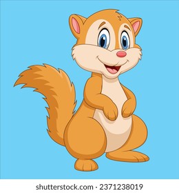 Cartoon happy squirrel vector design illustration