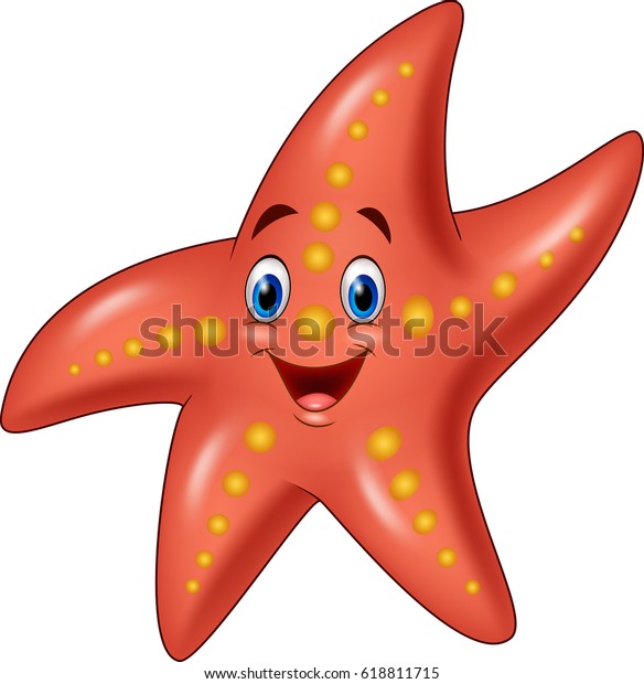 Cartoon Happy Starfish Stock Vector (Royalty Free) 618811715