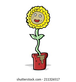 cartoon happy sunflower