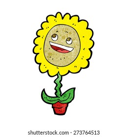 cartoon happy sunflower