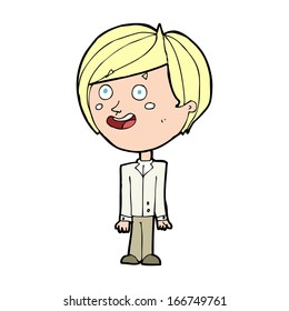cartoon happy surprised boy
