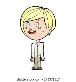 cartoon happy surprised boy