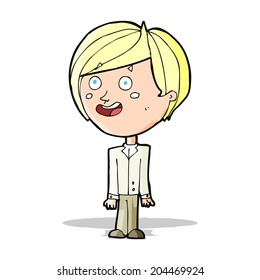 Cartoon-glücklicher überraschter Junge