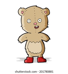 cartoon happy teddy bear in boots